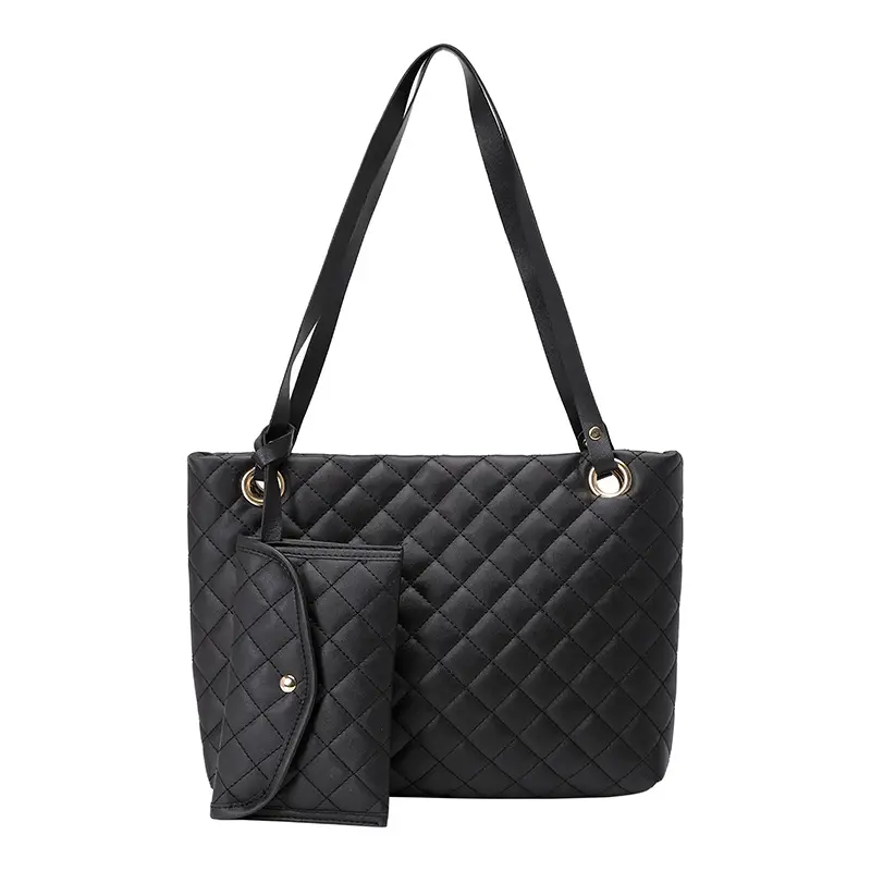 Two-Piece Tote Bag Set for Women White & Pink Wholesale - Image 9