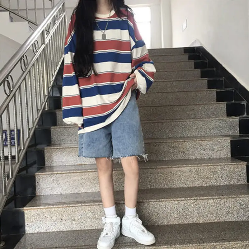 2022 Striped Long Sleeve T-Shirt for Girls Women - Image 5