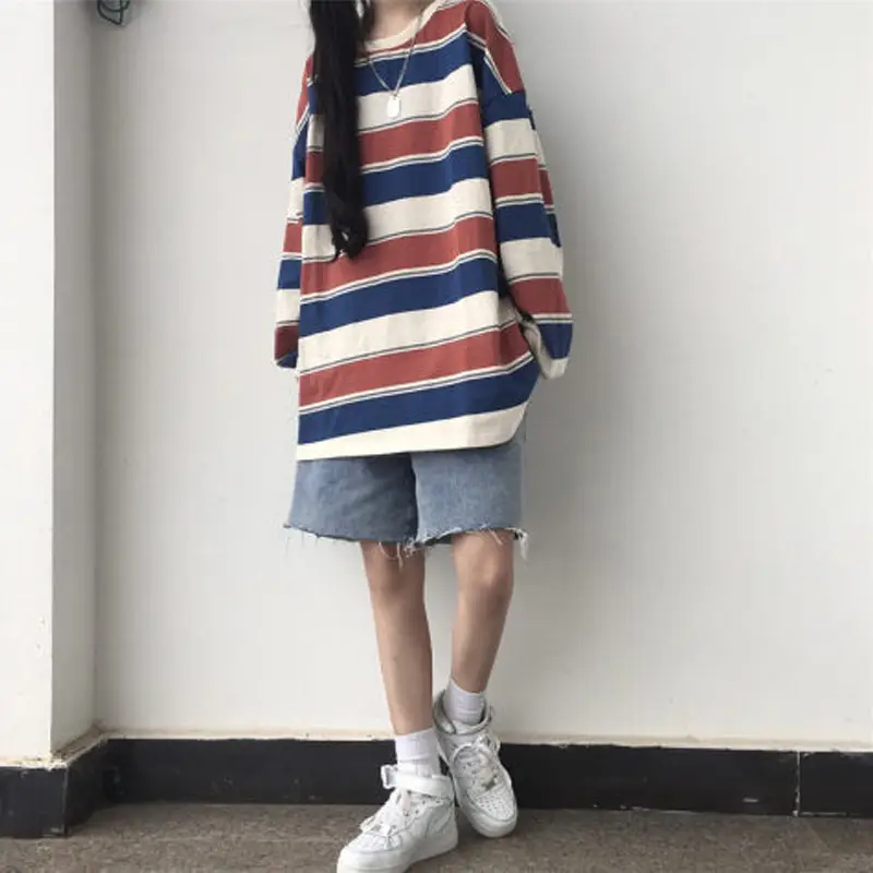 2022 Striped Long Sleeve T-Shirt for Girls Women - Image 6