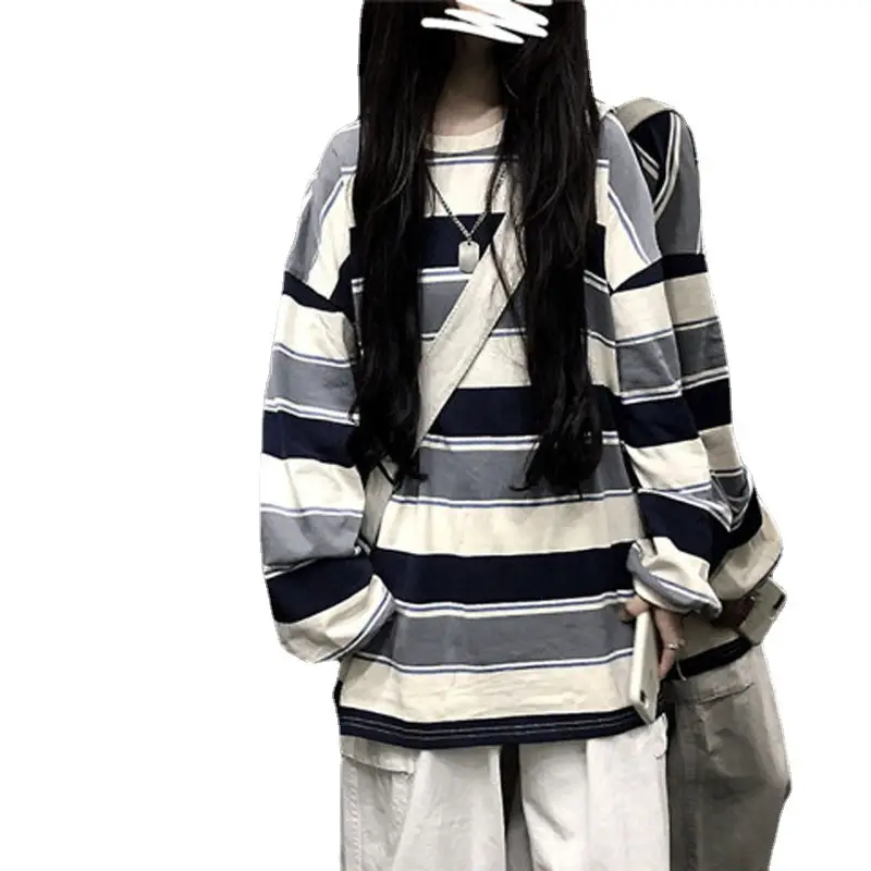 2022 Striped Long Sleeve T-Shirt for Girls Women - Image 7