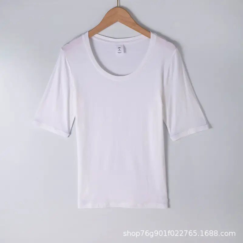 Black Round Neck Mid Sleeve T-Shirt 2022 Summer - Image 2