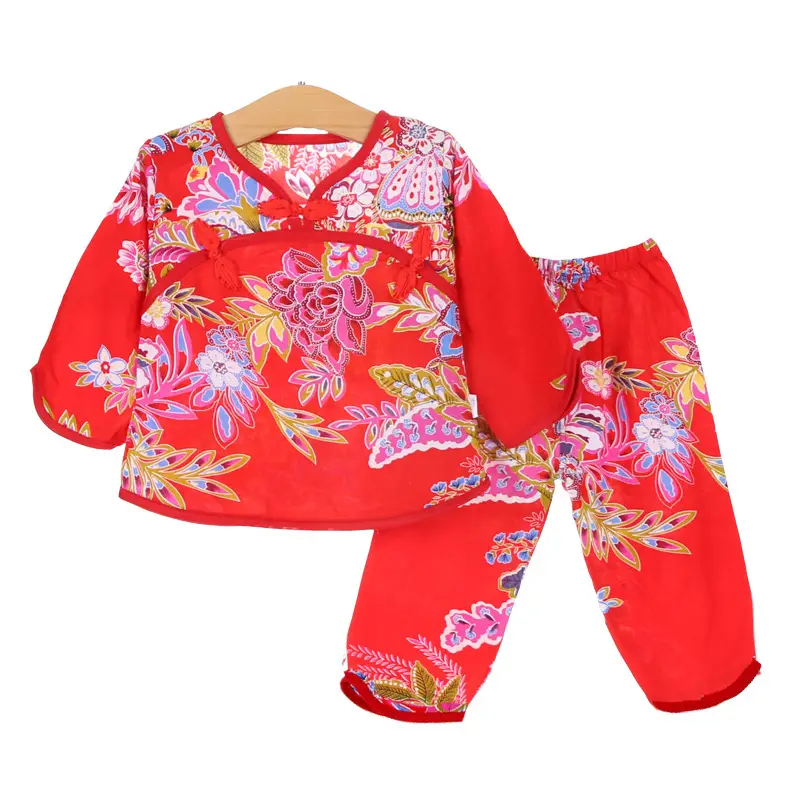 Women's Red Floral Pajama Short Sleeve Suit