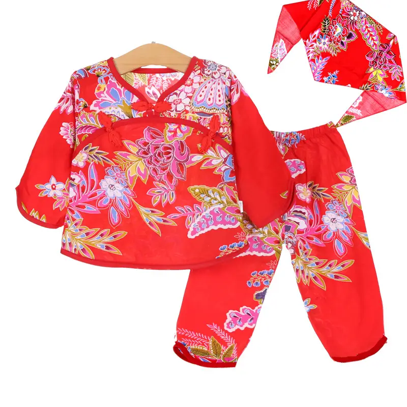 Women's Red Floral Pajama Short Sleeve Suit