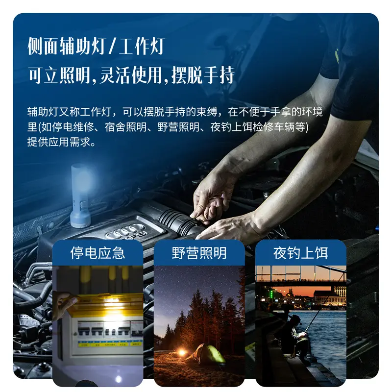 Rechargeable LED Flashlight Blue Large Capacity - Image 5