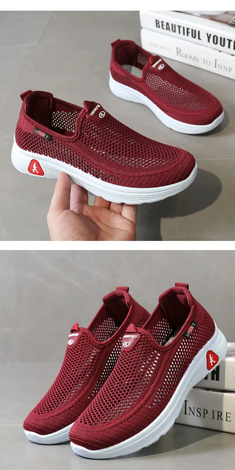 Old Beijing Cloth Shoes Summer Mesh Shoes Women's Breathable Mesh Thin Hollow Non-slip Soft Sole Walking Shoes for Middle-aged and Elderly Mothers — feature 8