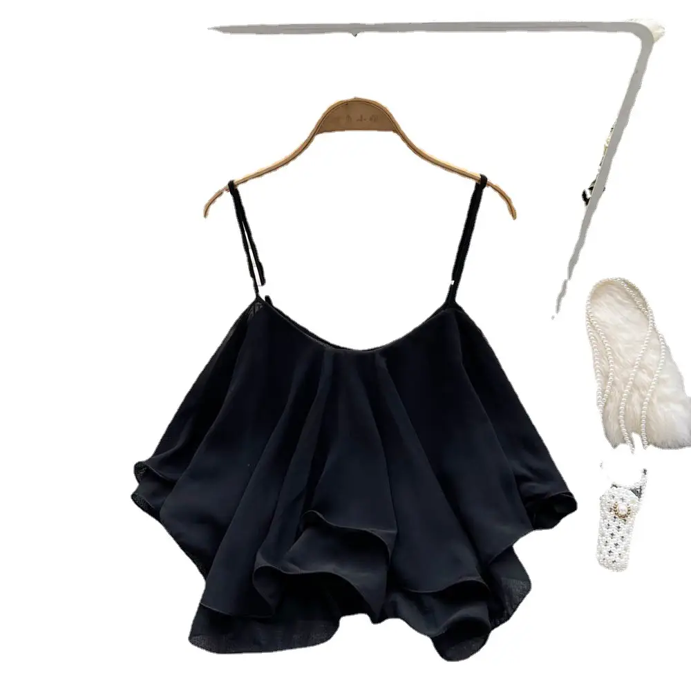 White Ruffled Camisole Vests 2022 Summer Loose Sleeveless - Image 8