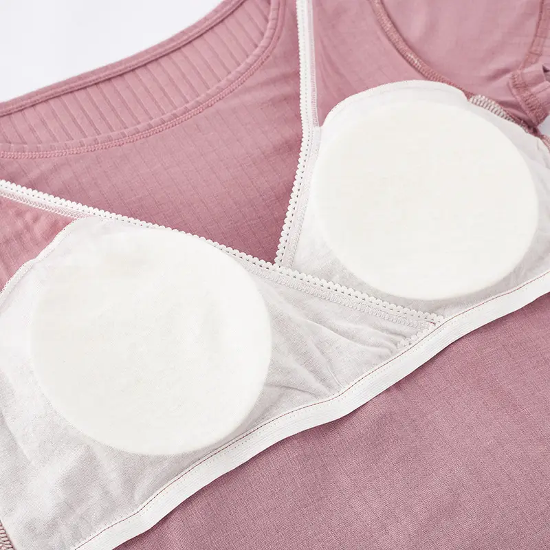 Pink Maternity T-Shirt with Breast Pads, Bra-Free, Breathable - Image 13
