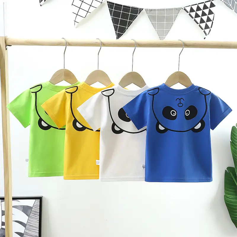 Cute Panda Print Cotton T-Shirt White