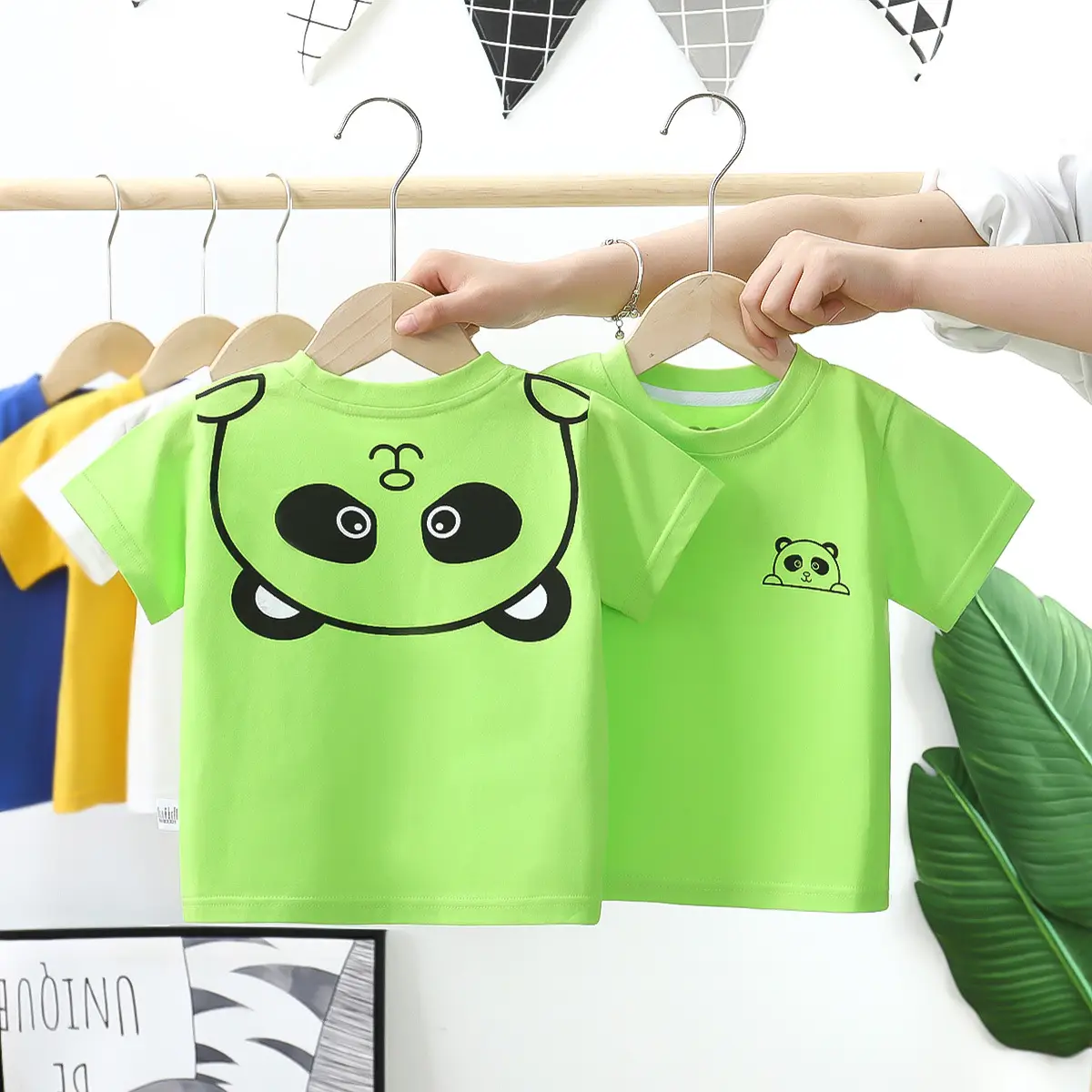 Cute Panda Print Cotton T-Shirt White