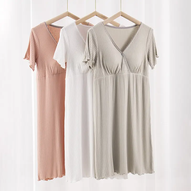 Maternity V-Neck Long Skirt with Built-In Pads - Image 12