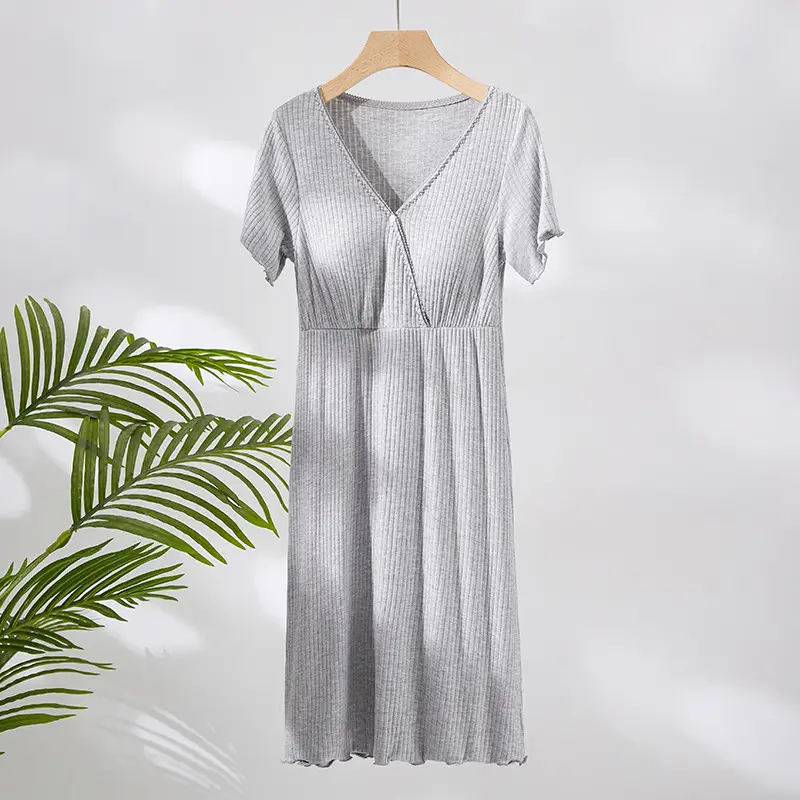 Maternity V-Neck Long Skirt with Built-In Pads - Image 6