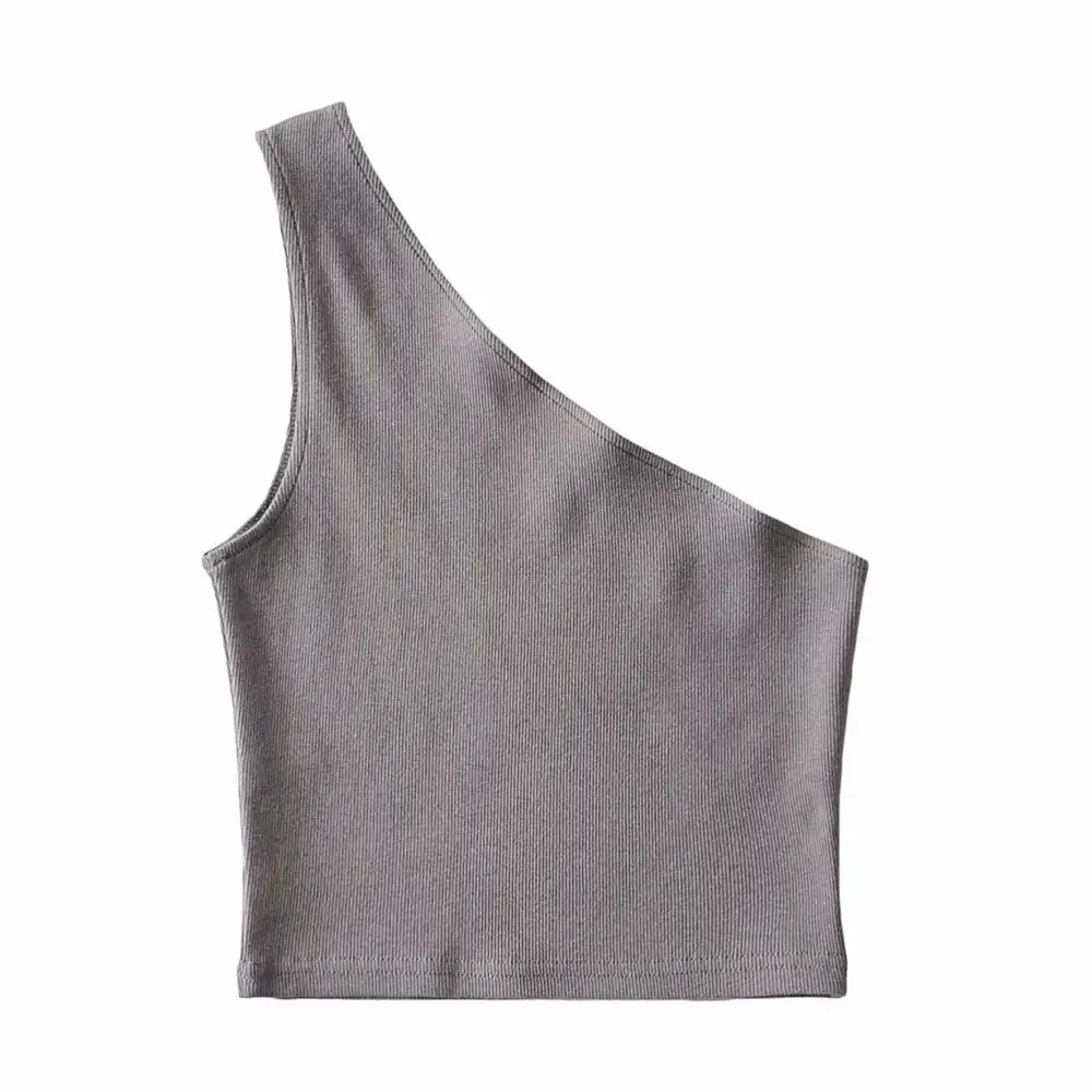 Grey Sleeveless Shoulder Vest Women's - Image 6
