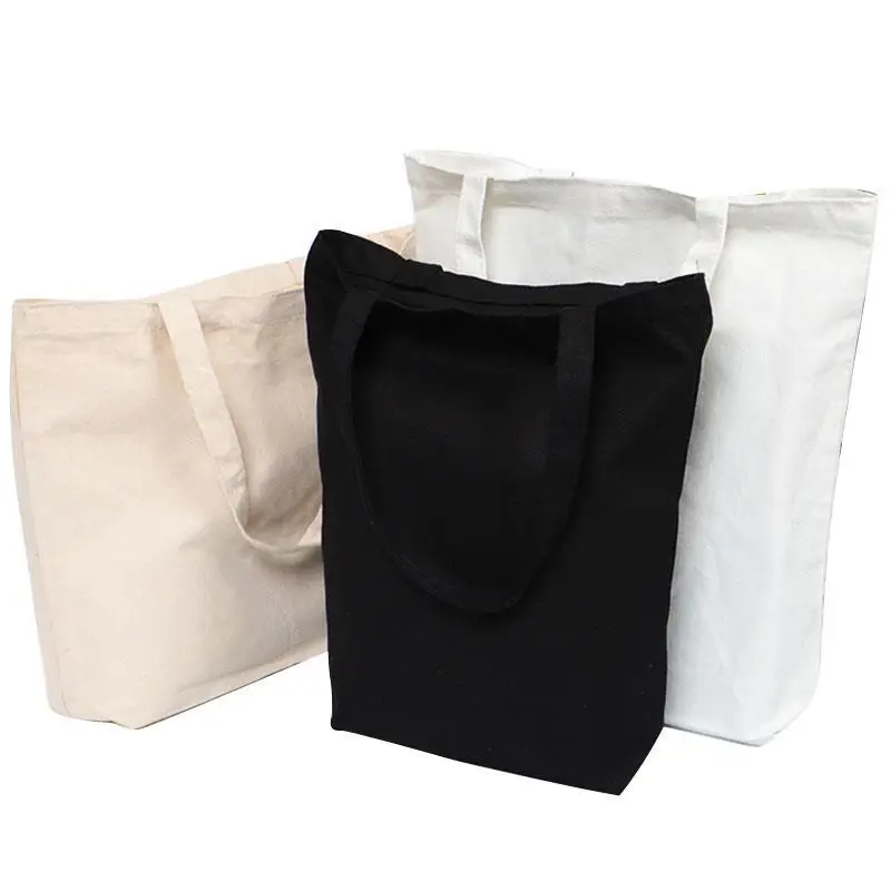 DIY Canvas Tote Bags Black White Cream Customizable - Image 6