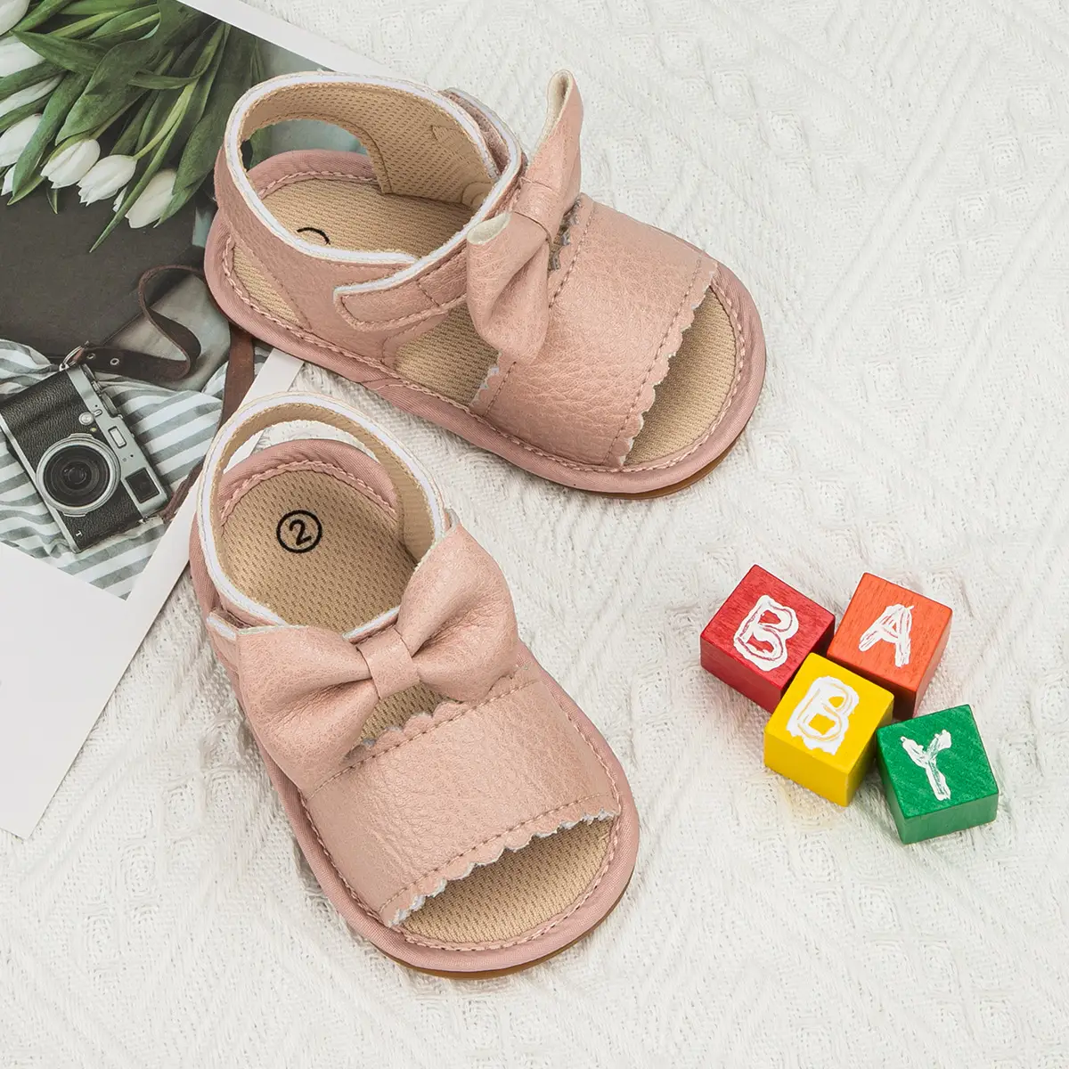 Gold Bow Baby Sandals for Toddlers Summer