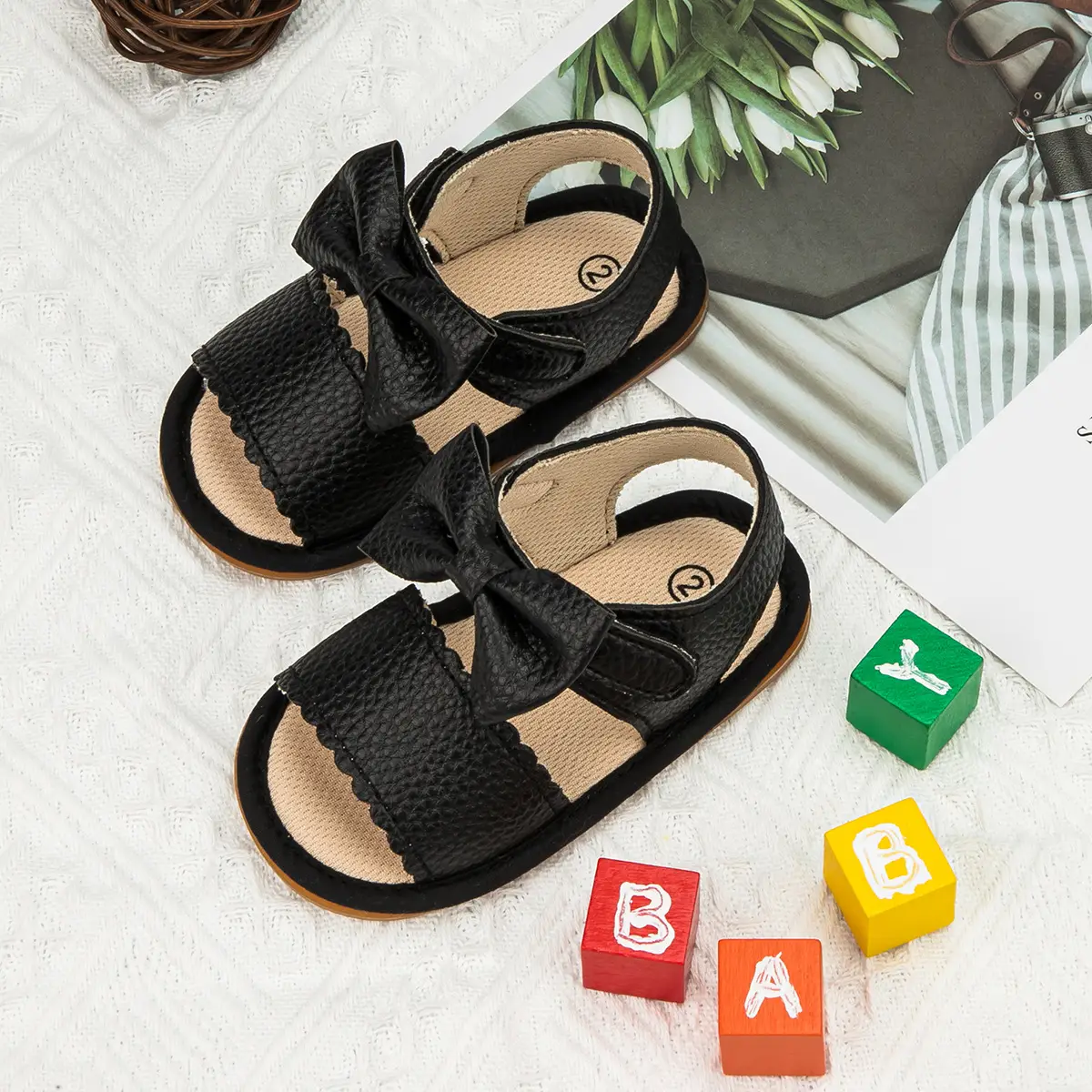 Gold Bow Baby Sandals for Toddlers Summer
