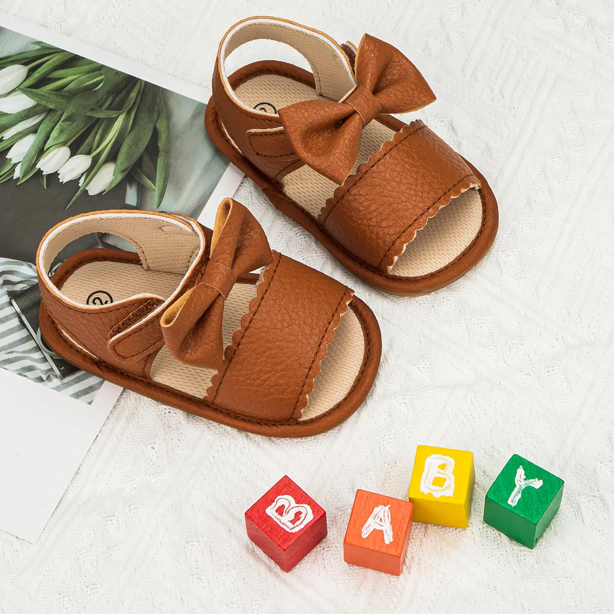 Gold Bow Baby Sandals for Toddlers Summer