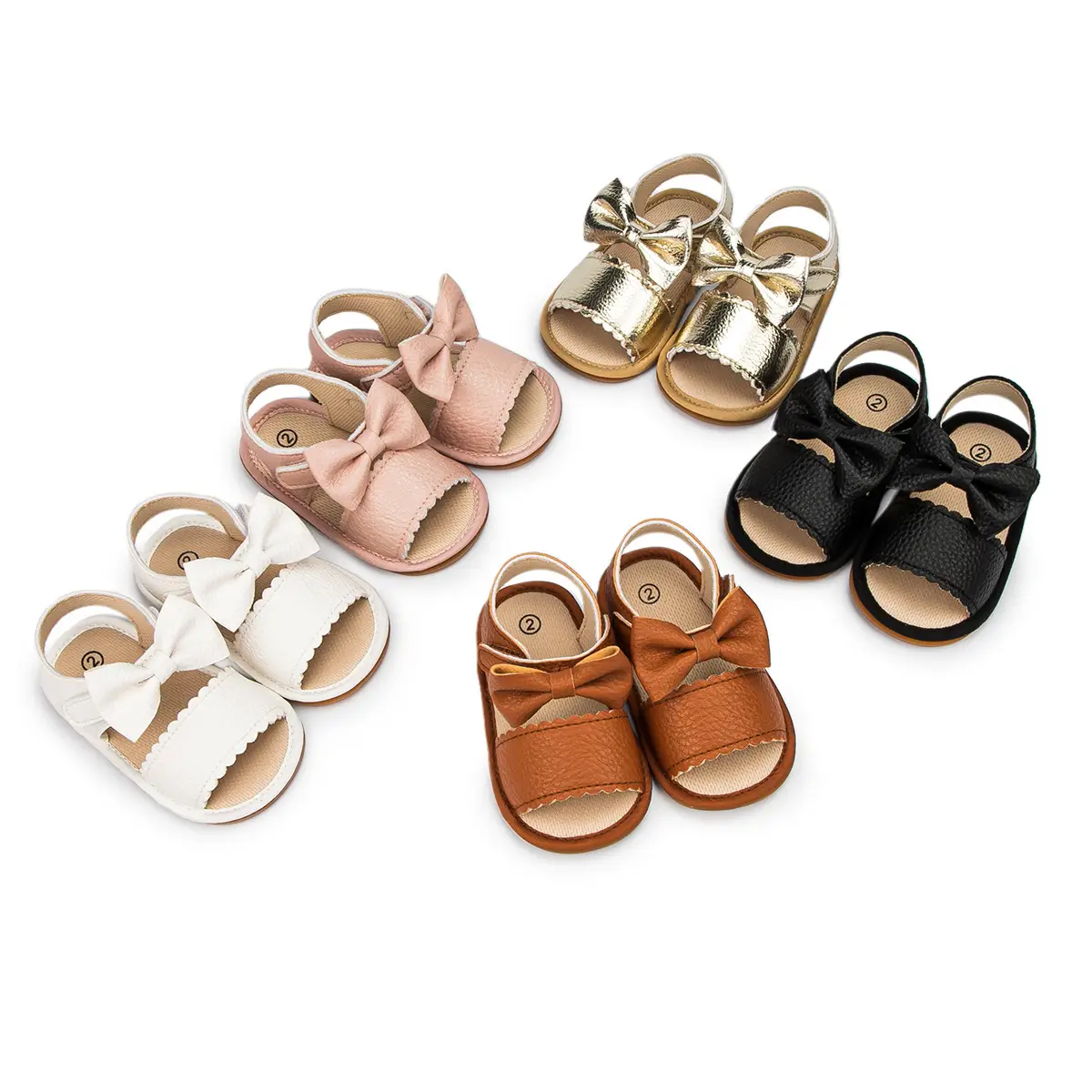 Gold Bow Baby Sandals for Toddlers Summer