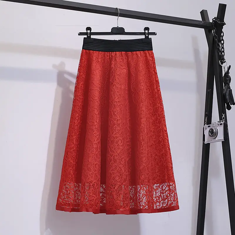 Spring Gauze Skirts White Black Blue Red Yellow - Image 9