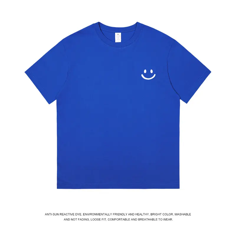 Men Navy Blue Printed T-Shirt Short Sleeve Cotton - Image 7
