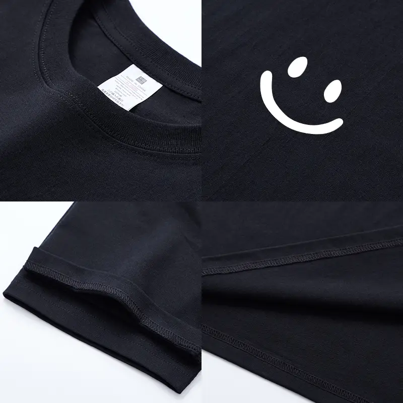 Men Navy Blue Printed T-Shirt Short Sleeve Cotton - Image 8