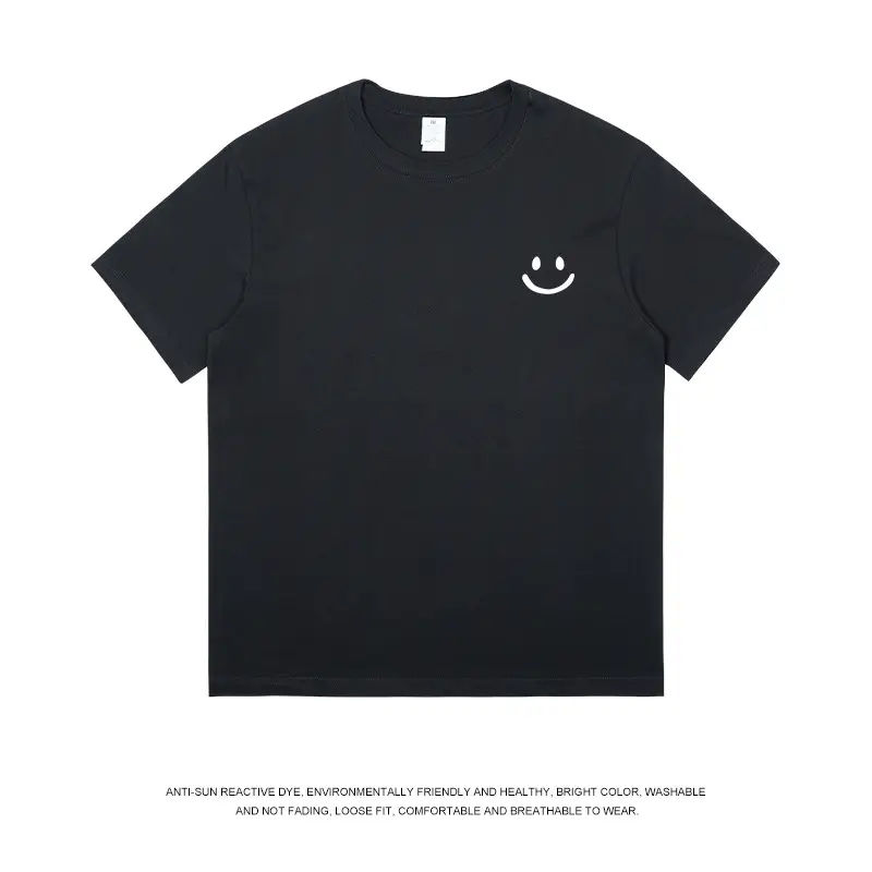 Men Navy Blue Printed T-Shirt Short Sleeve Cotton - Image 9