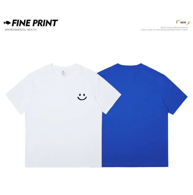 Men Navy Blue Printed T-Shirt Short Sleeve Cotton — feature 6