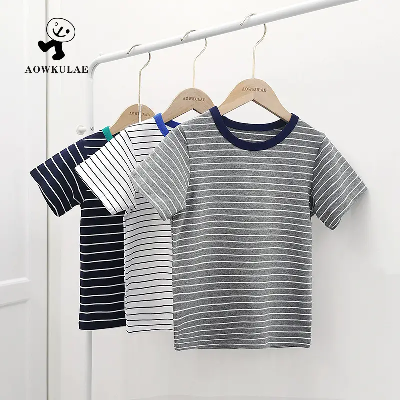 Boys Striped Short Sleeve T-Shirts Set of 3 - Image 4