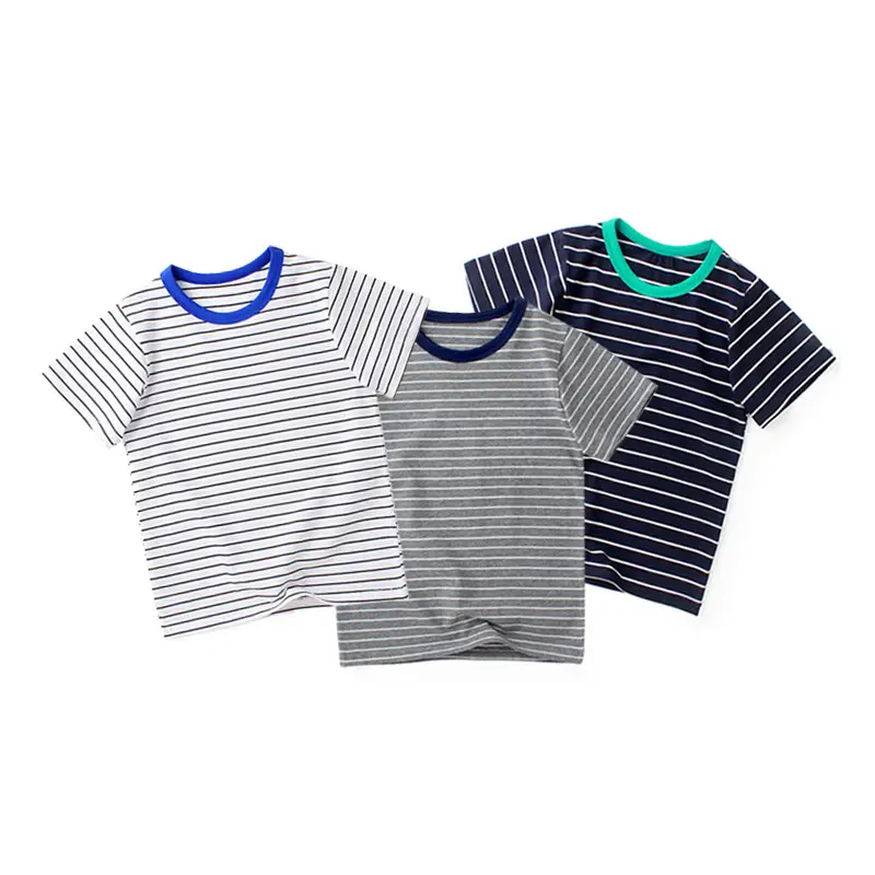Boys Striped Short Sleeve T-Shirts Set of 3 - Image 8