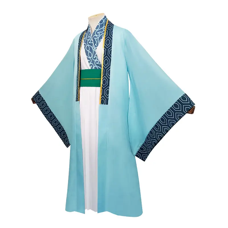 Ancient Hanfu Zhuge Kongming Cosplay Costume Light Blue