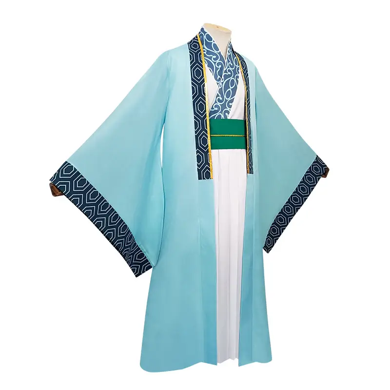 Ancient Hanfu Zhuge Kongming Cosplay Costume Light Blue