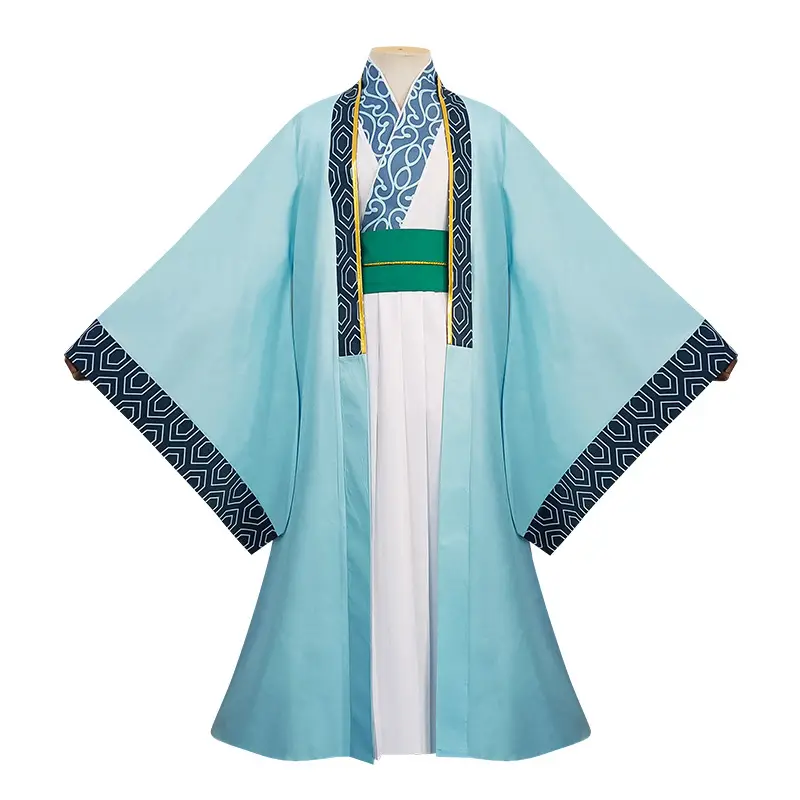 Ancient Hanfu Zhuge Kongming Cosplay Costume Light Blue