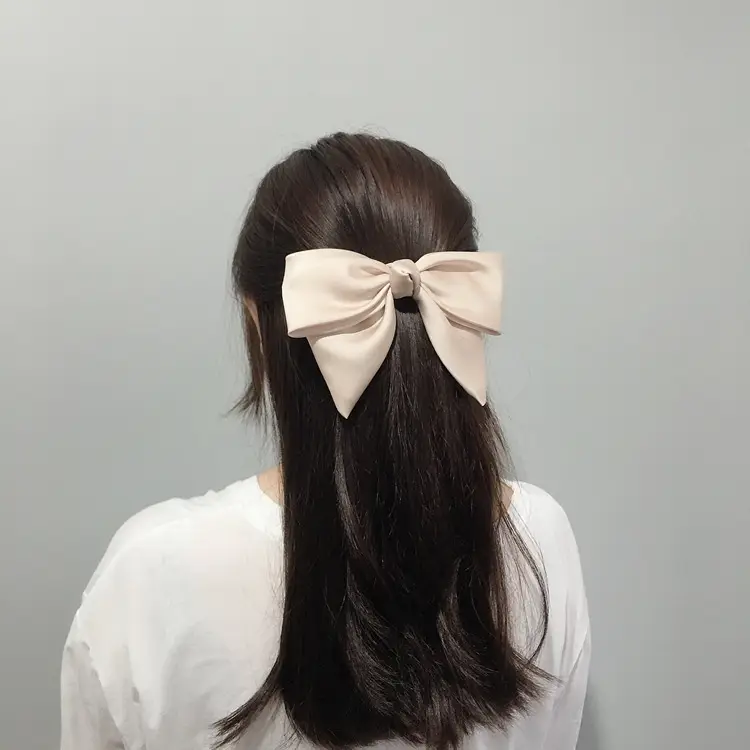 Black Satin Bow Hairpin for Women — feature 36