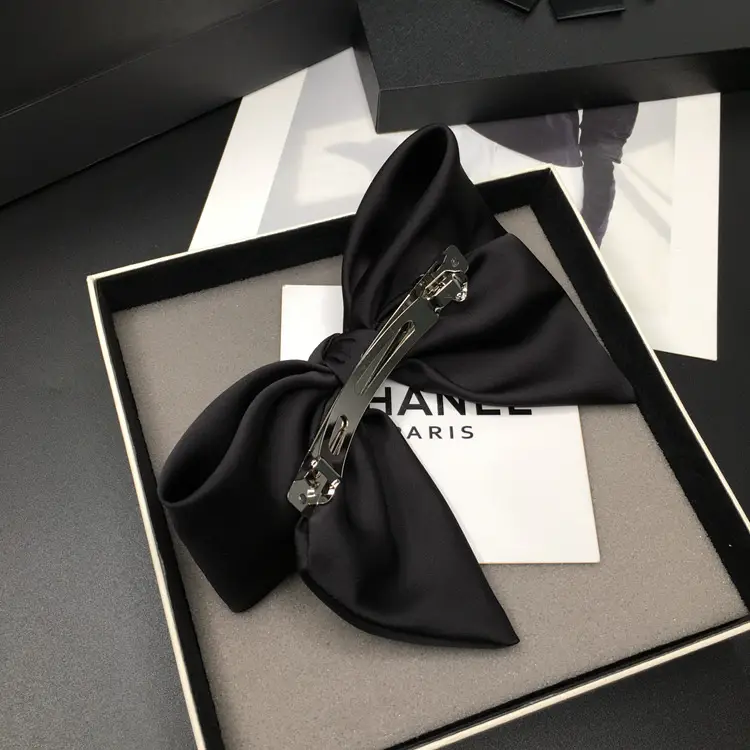 Black Satin Bow Hairpin for Women — feature 42
