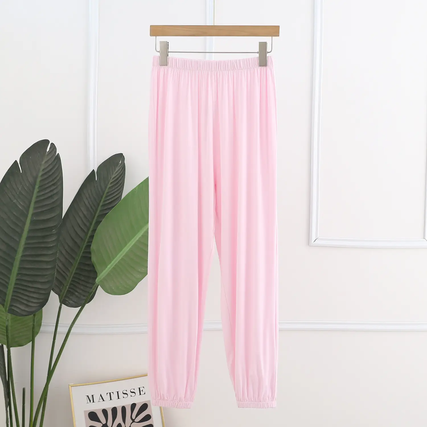 Women's Green Modal Anti-Mosquito Pants Wide Leg - Image 12