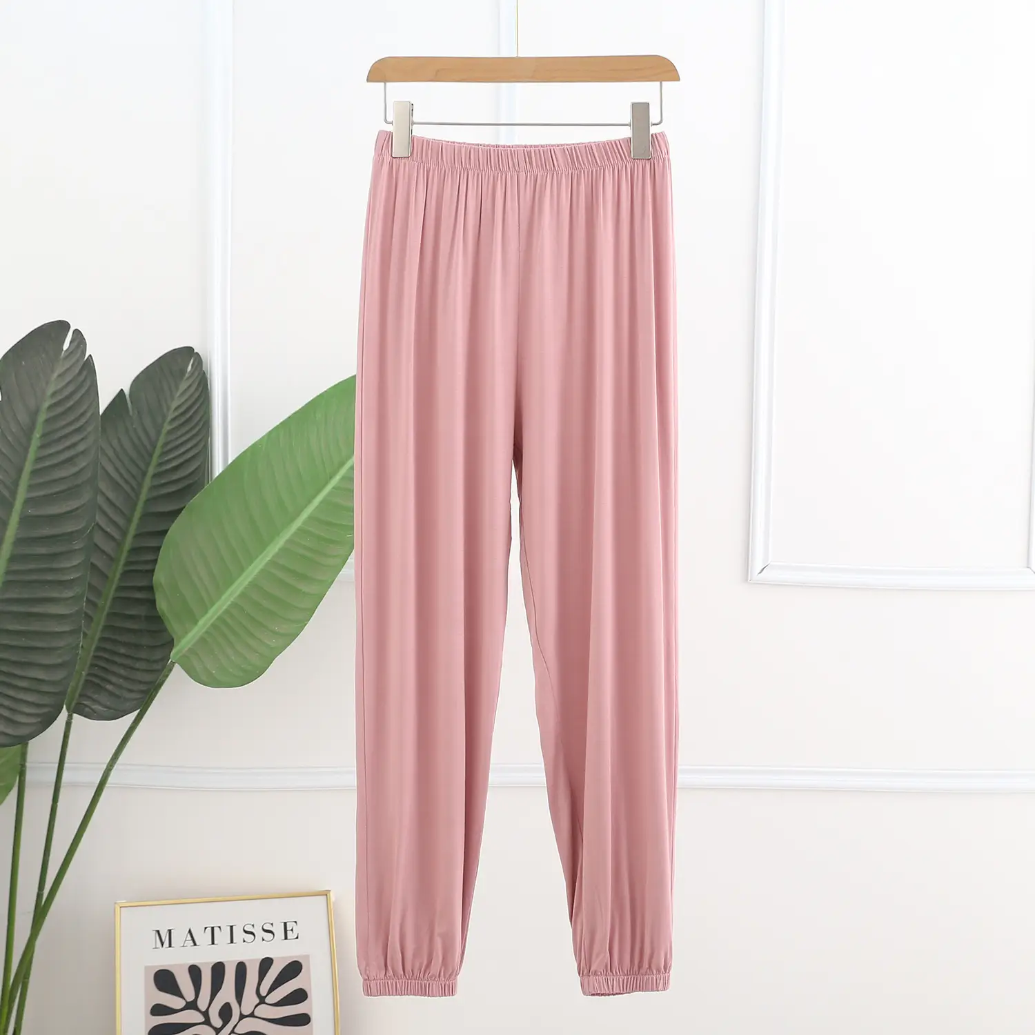 Women's Green Modal Anti-Mosquito Pants Wide Leg - Image 7