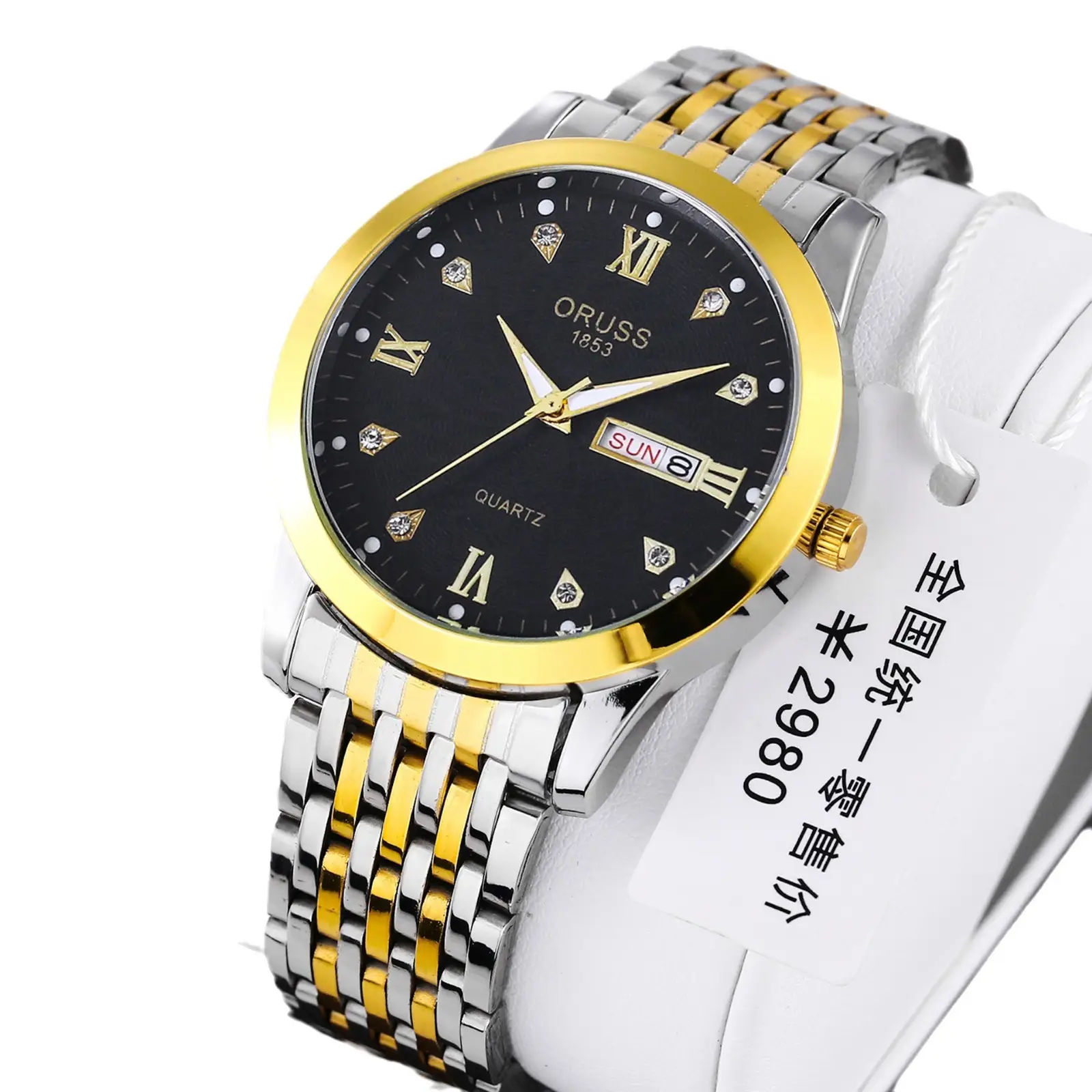 Orisus Men's Blue Dial Quartz Watch with Gold Strap - Image 32