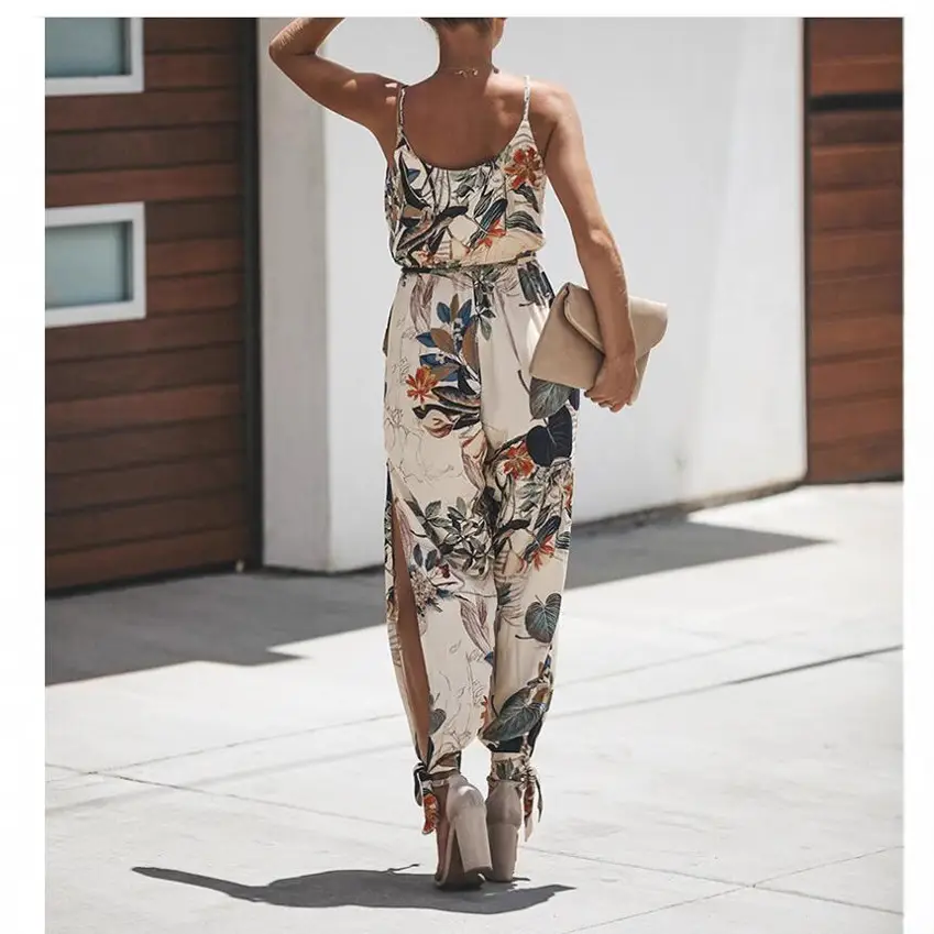 Sexy Backless Tie-Up Long Jumpsuit 7 Colors 8 Sizes