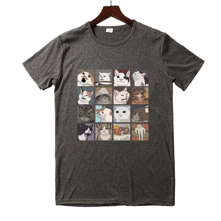 Women Black Cat Dog Print T-Shirt Short Sleeve Hip Hop