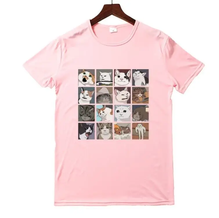 Women Black Cat Dog Print T-Shirt Short Sleeve Hip Hop