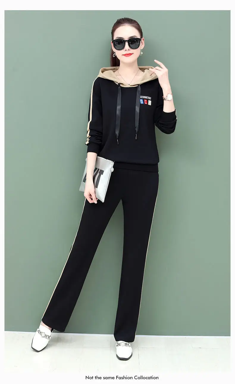 Women's Pink Hooded Sweatshirt Track Suit Set — feature 17