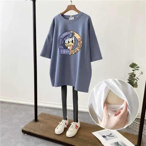 New Pregnant Women Breastfeeding T-Shirt Loose Moon Design — feature 12