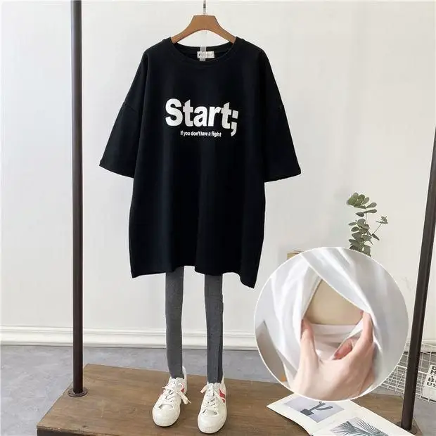 New Pregnant Women Breastfeeding T-Shirt Loose Moon Design — feature 7