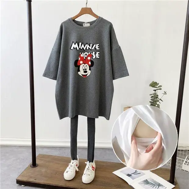 New Pregnant Women Breastfeeding T-Shirt Loose Moon Design — feature 9