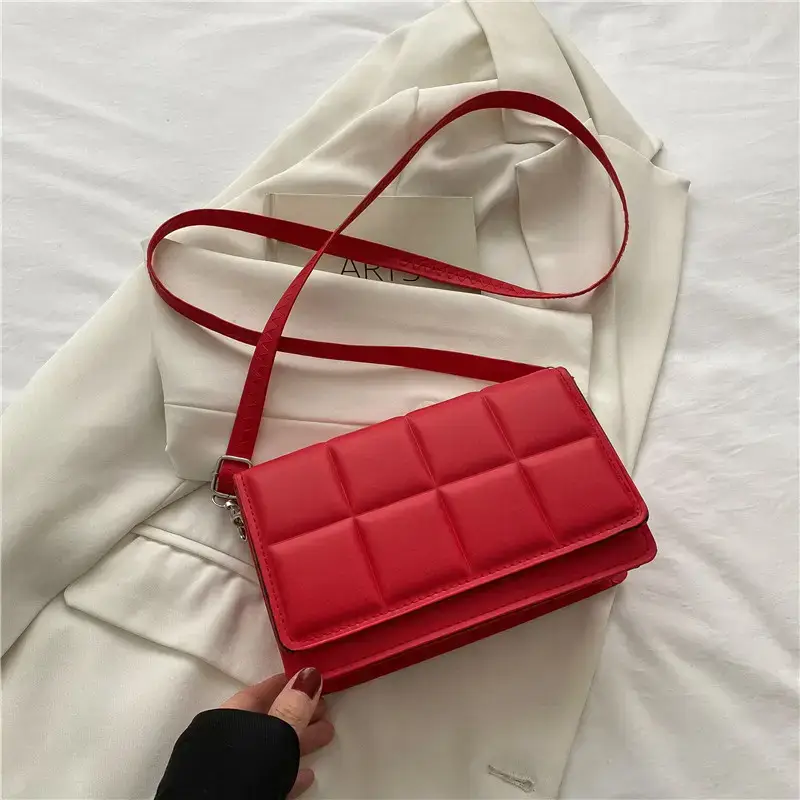New Korean Retro Plaid Shoulder Crossbody Bag Women 2022