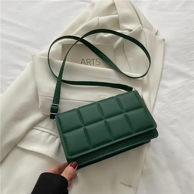 New Korean Retro Plaid Shoulder Crossbody Bag Women 2022