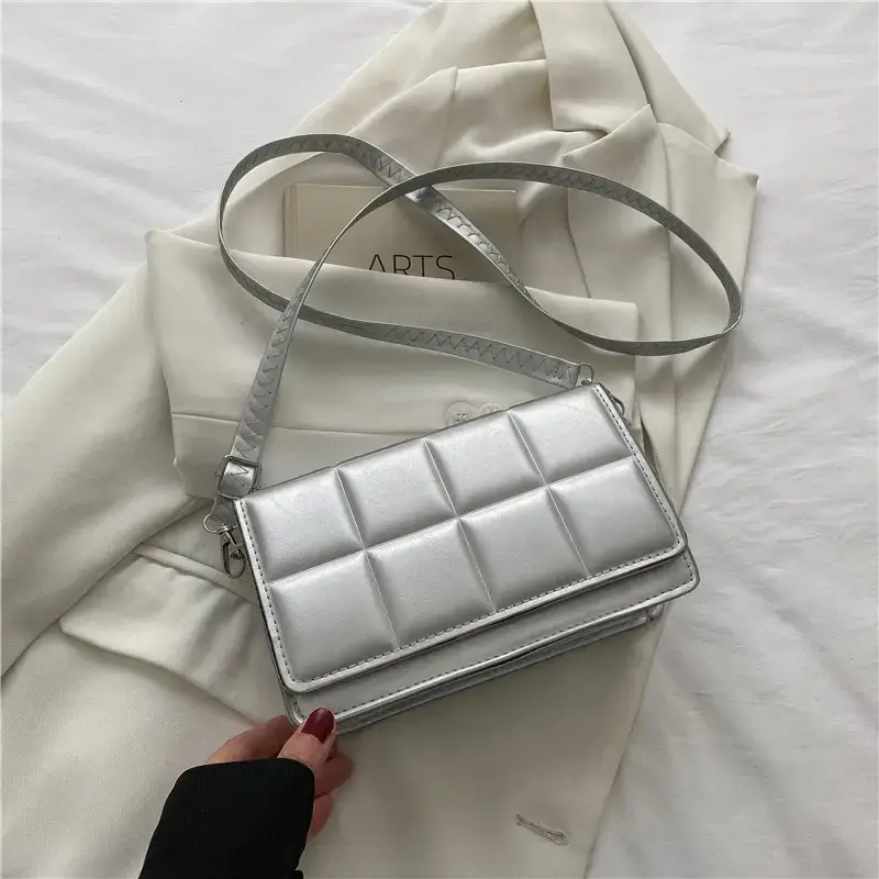 New Korean Retro Plaid Shoulder Crossbody Bag Women 2022