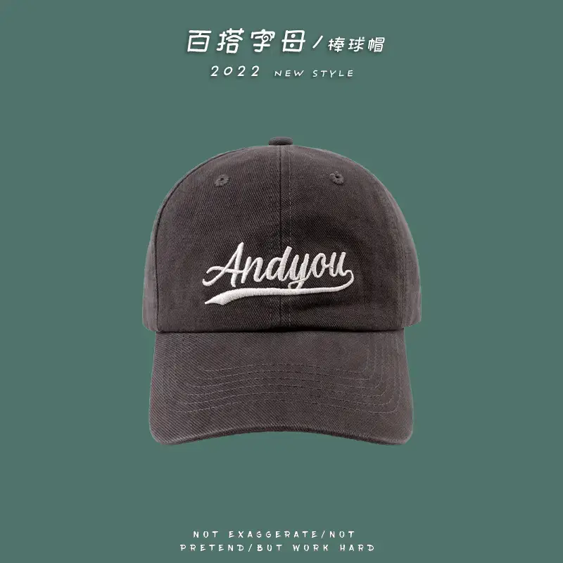 Embroidered Letter Baseball Cap Navy Blue Summer Sunshade - Image 2