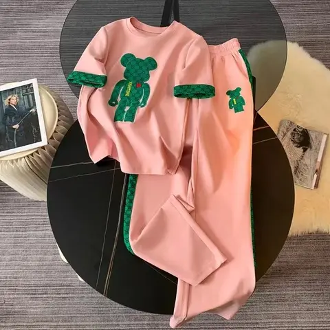 Women Casual Sports Suit Pink 2025 New Fashion - Image 2