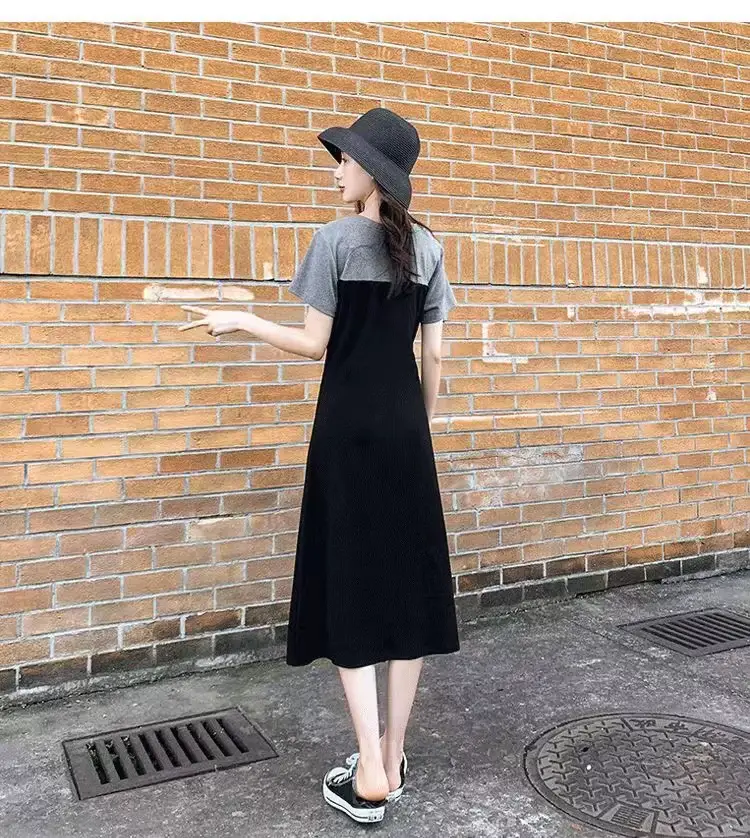 2023 Women's Black Long Dress with Waist Stitching — feature 5