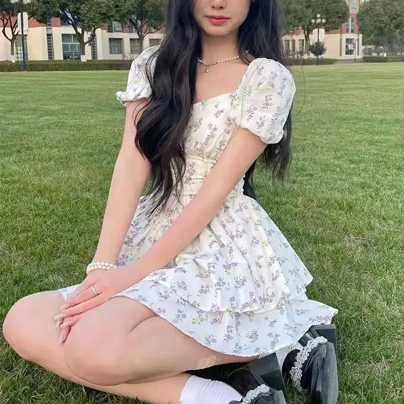 Summer Floral Waist Slimming Dress for Women
